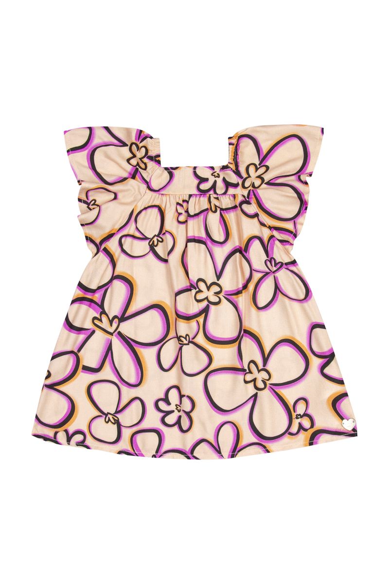 Vestido-em-Viscose-para-Bebe-Menina--Laranja--Quimby