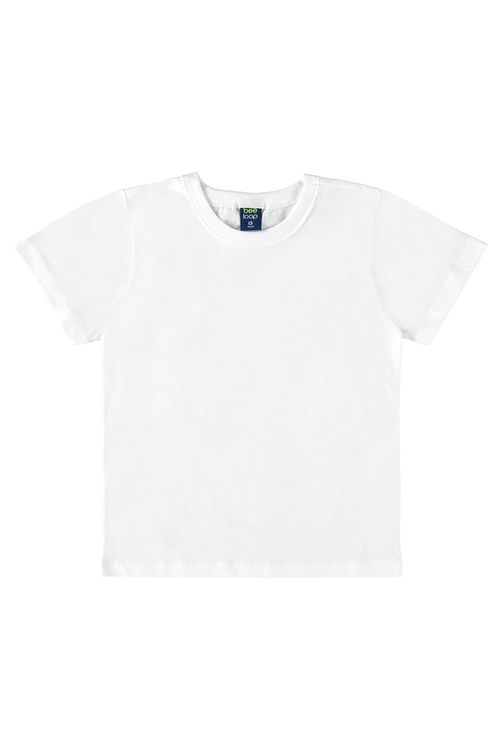 Camiseta Básica Infantil em Meia Malha para Menino (Branco) Bee Loop