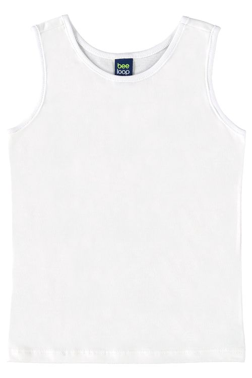 Regata Básica Infantil em Meia Malha para Menina (Branco) Bee Loop