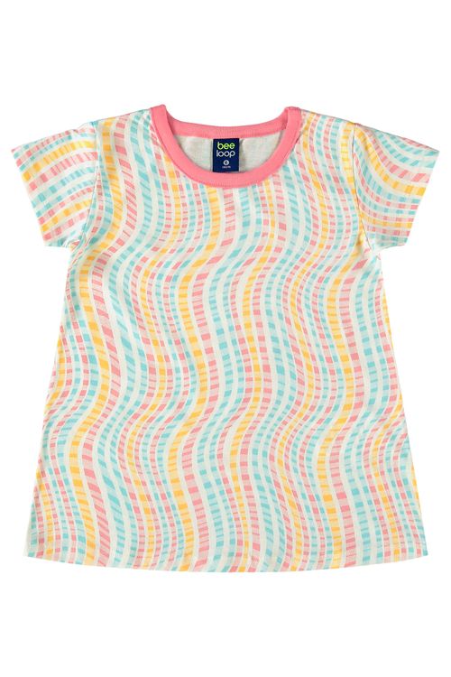 Blusa em Meia Malha para Menina (Azul) Bee Loop