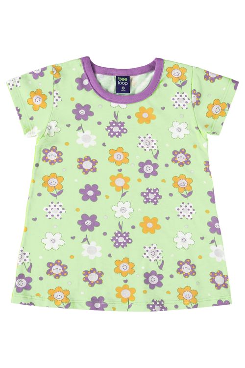 Blusa em Meia Malha para Menina (Verde) Bee Loop