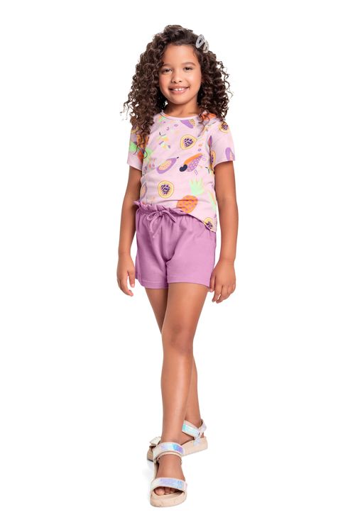 Blusa em Meia Malha para Menina (Roxo) Bee Loop