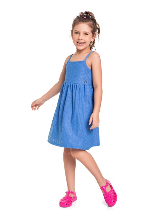 Vestido Infantil em Laise (Azul) Bee Loop