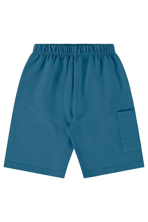 Bermuda Infantil em Moletom para Menino (Azul Claro) Bee Loop