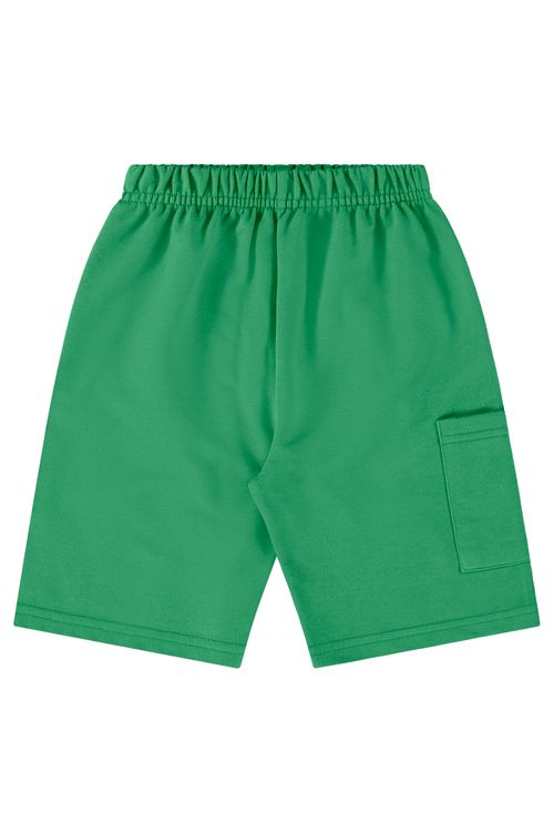 Bermuda Infantil em Moletom para Menino (Verde Claro) Bee Loop