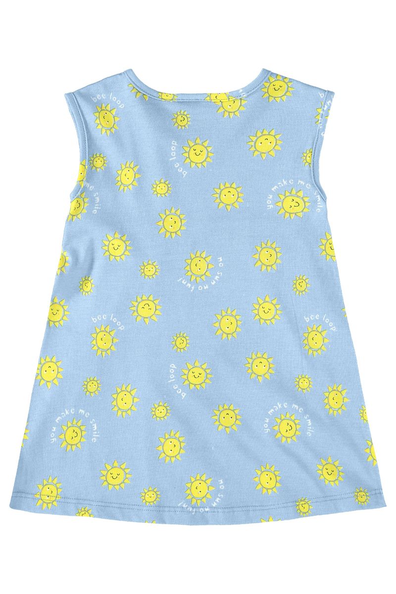 Vestido-em-Meia-Malha-para-Bebe-Menina--Azul-Claro--Bee-Loop