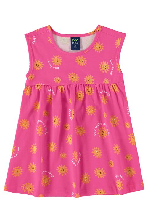 Vestido em Meia Malha para Bebê Menina (Rosa) Bee Loop