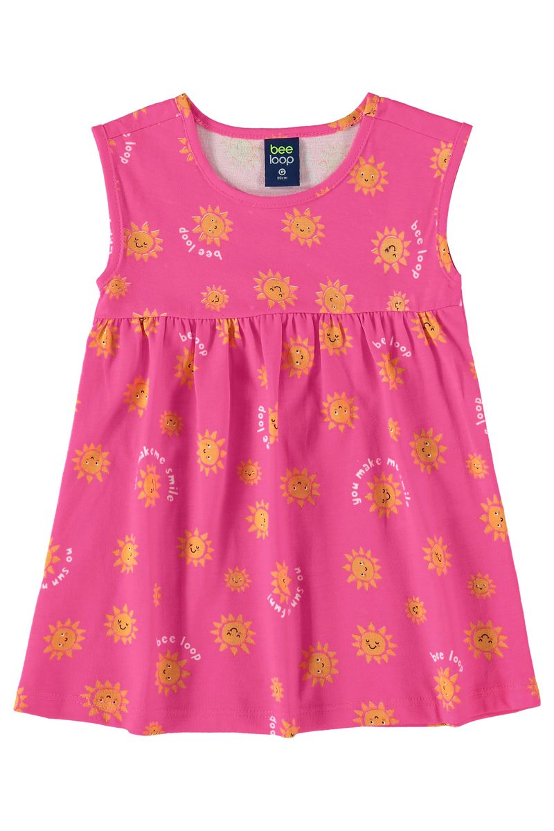 Vestido-em-Meia-Malha-para-Bebe-Menina--Rosa--Bee-Loop