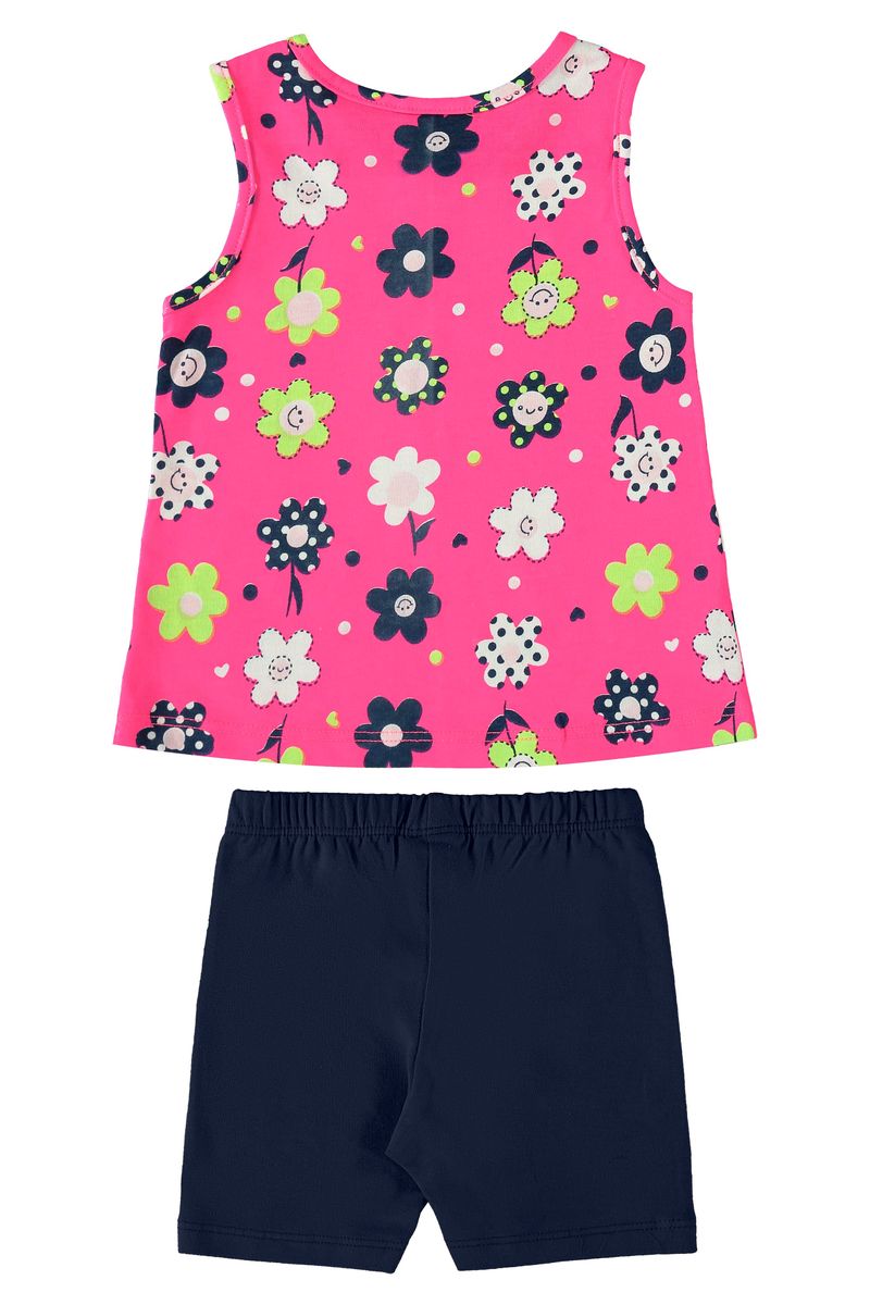 Conjunto-Floral-com-Blusa-e-Short-Ciclista-para-Bebe-Menina--Rosa--Bee-Loop