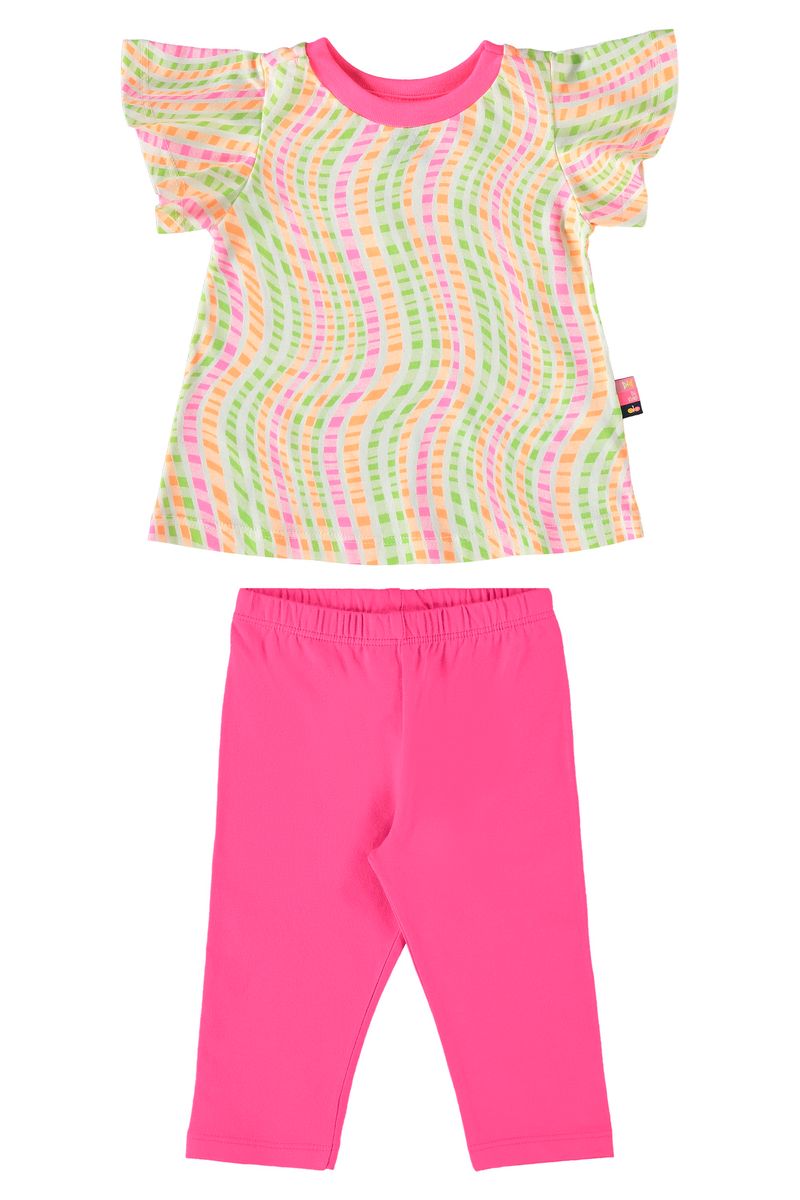 Conjunto-com-Blusa-e-Calca-Legging-para-Bebe-Menina--Rosa-Pink--Bee-Loop