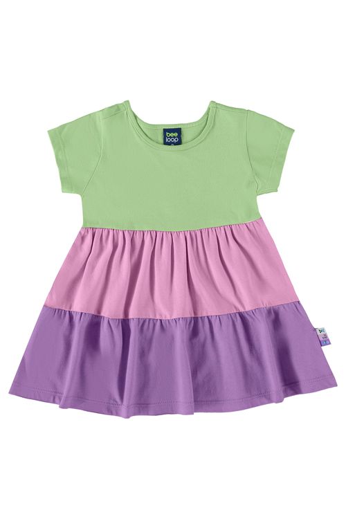 Vestido em Meia Malha para Bebê Menina (Verde) Bee Loop