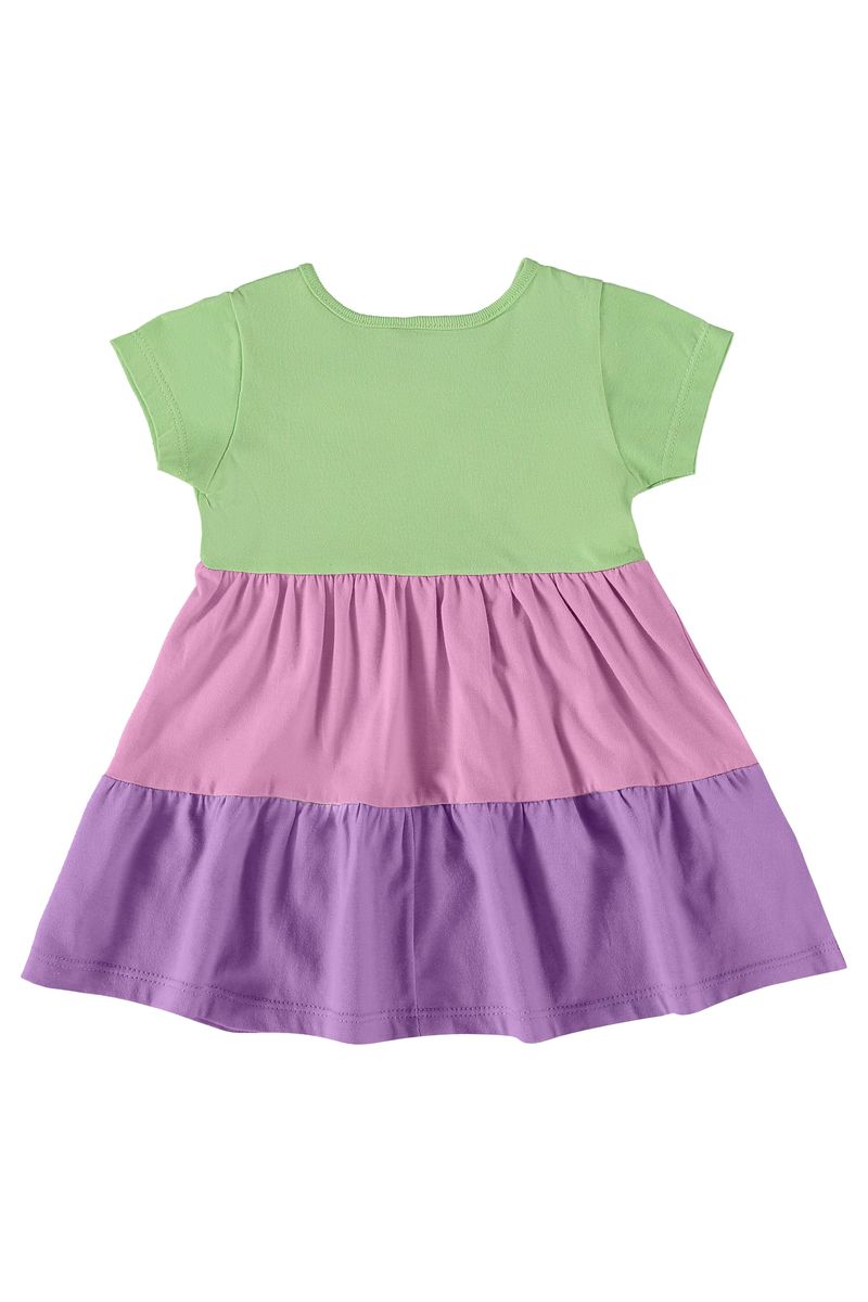 Vestido-em-Meia-Malha-para-Bebe-Menina--Verde--Bee-Loop