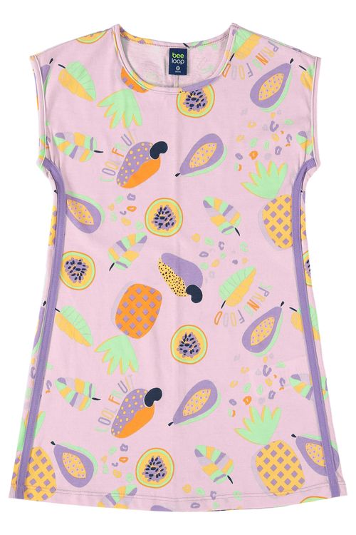 Vestido Infantil em Meia Malha (Roxo) Bee Loop