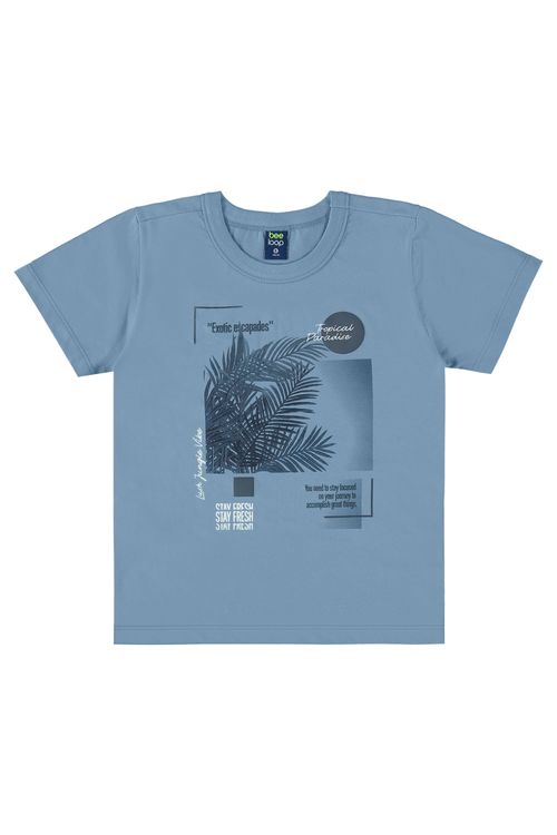 Camiseta Infantil em Meia Malha para Menino (Azul) Bee Loop