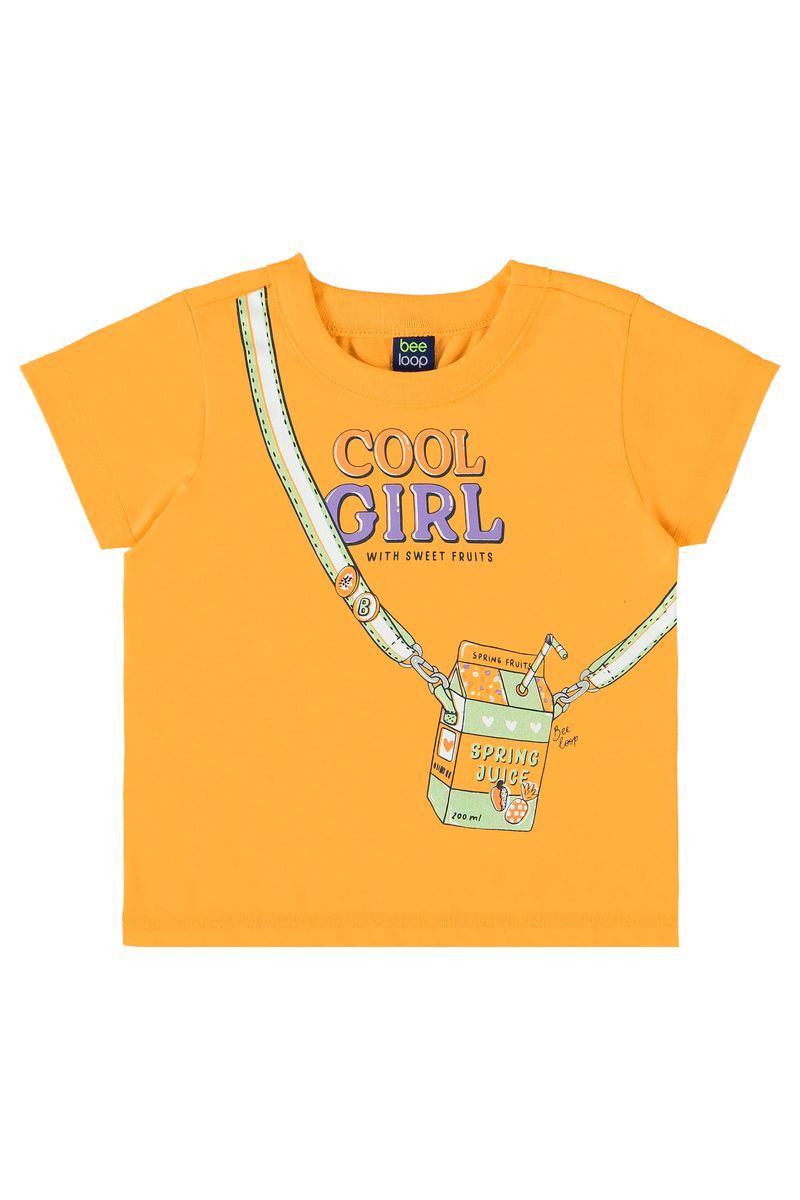Blusa-Infantil-em-Meia-Malha-para-Menina--Amarelo--Bee-Loop
