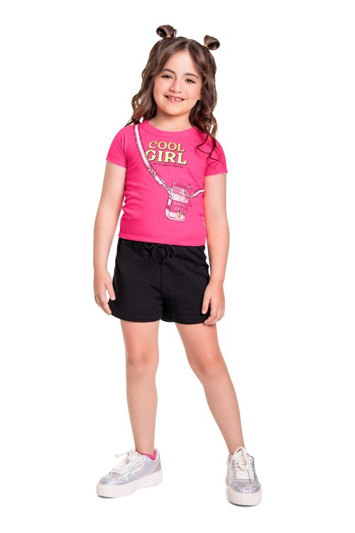 Blusa Infantil em Meia Malha para Menina (Rosa) Bee Loop