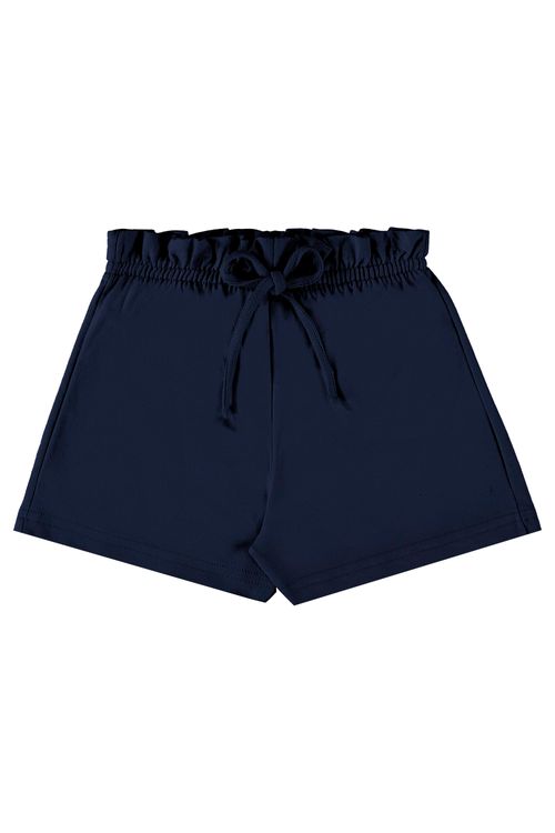 Short Infantil em Moletom para Menina (Azul Marinho) Bee Loop