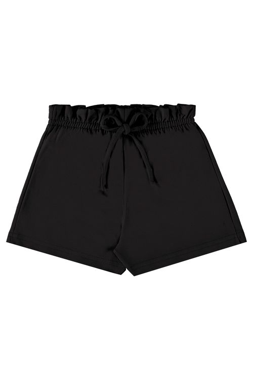 Short Infantil em Moletom para Menina (Preto) Bee Loop