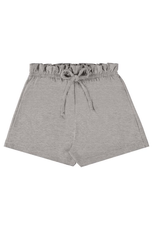 Short Infantil em Moletom para Menina (Cinza) Bee Loop