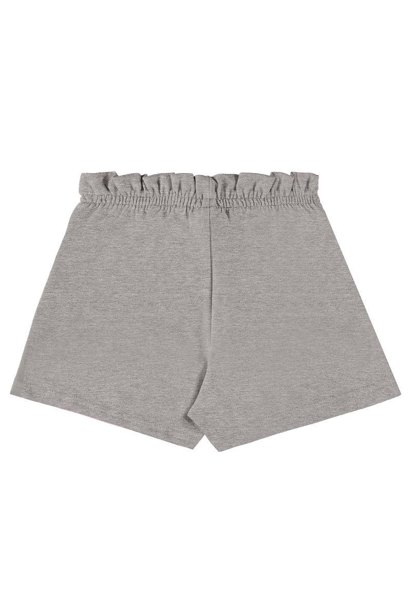 Short-Infantil-em-Moletom-para-Menina--Cinza--Bee-Loop