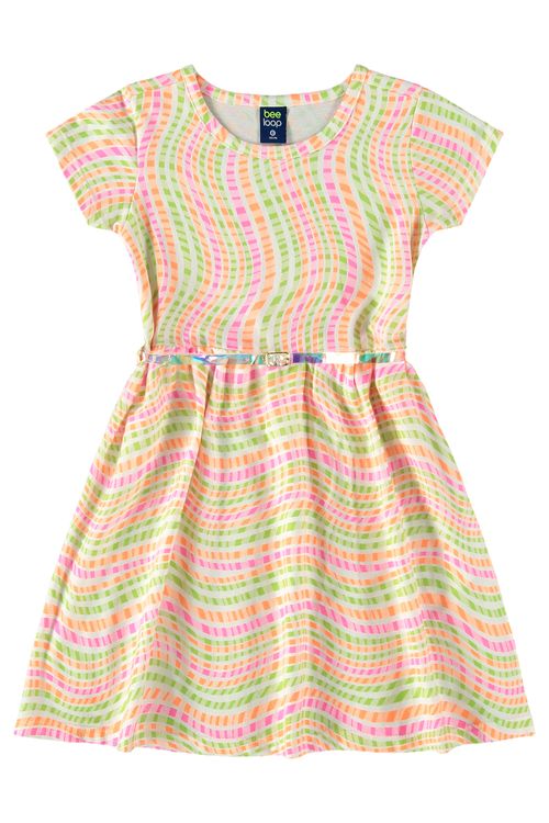 Vestido Infantil em Meia Malha (Verde) Bee Loop