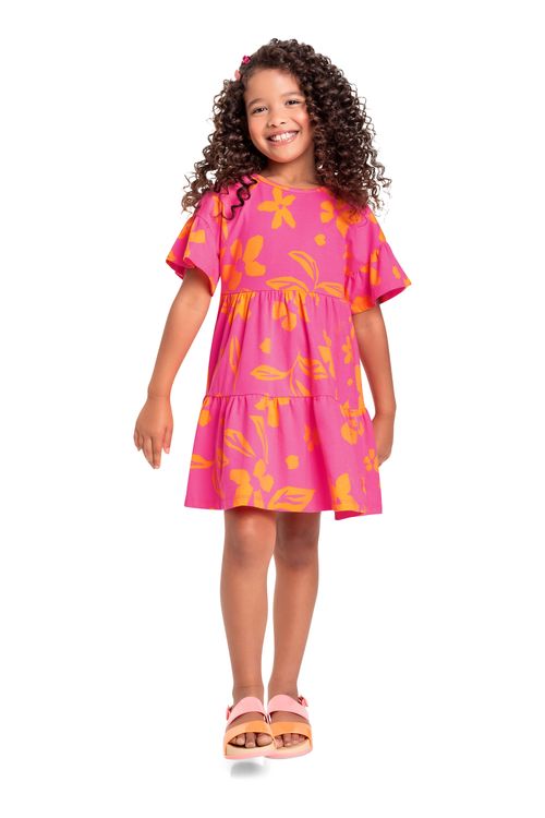 Vestido Infantil em Cotton (Rosa) Bee Loop