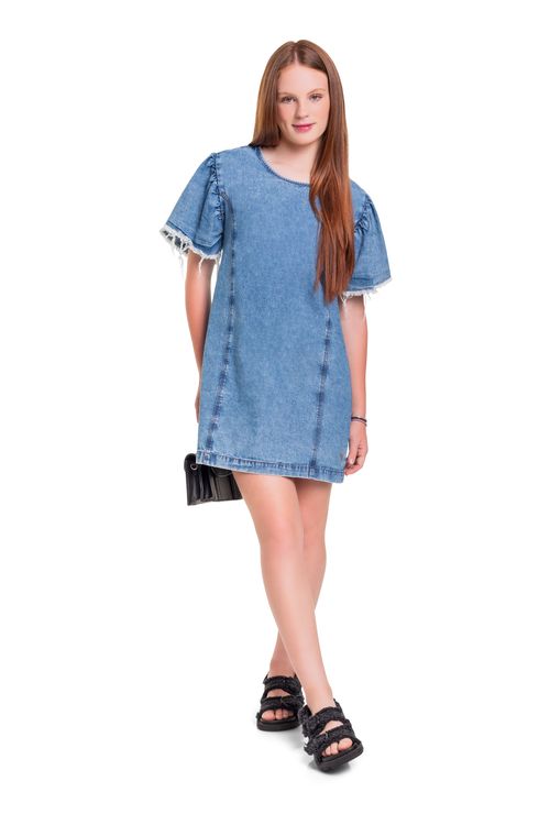 Vestido Jeans Juvenil (Azul) Gloss