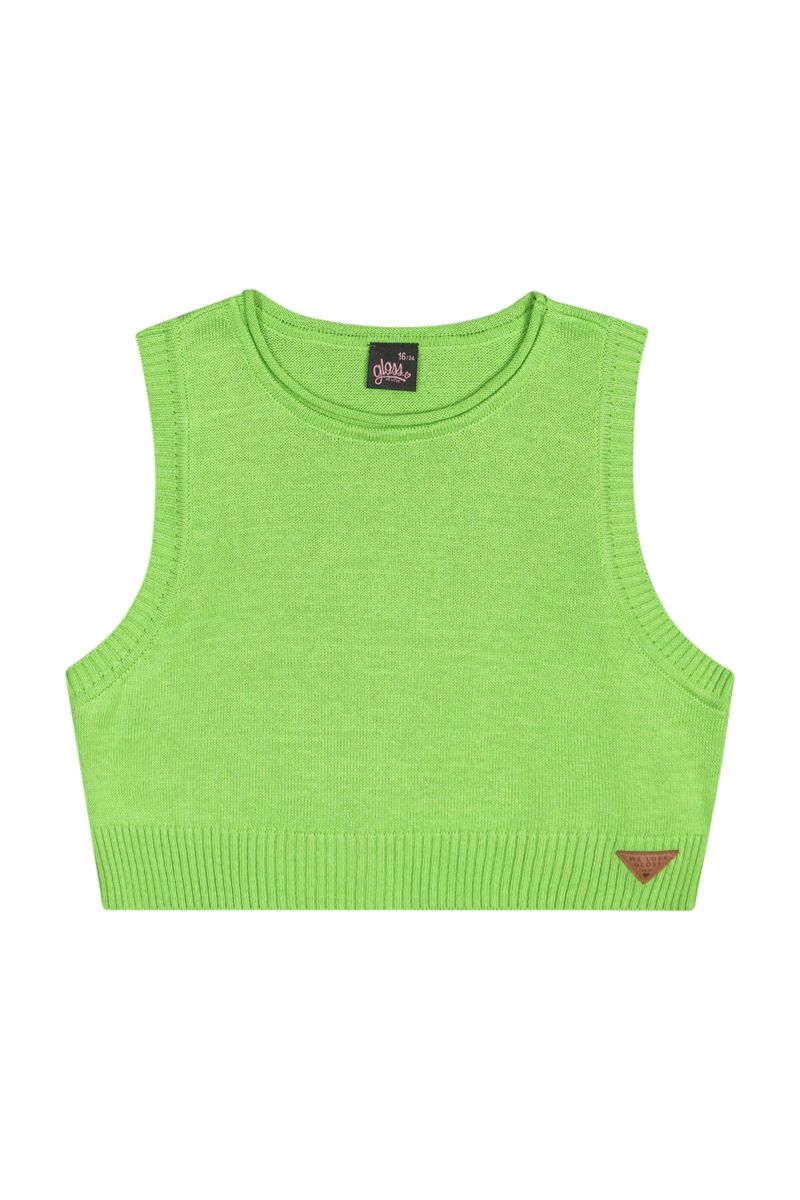 Top-Cropped-em-Trico-Juvenil--Verde--Gloss