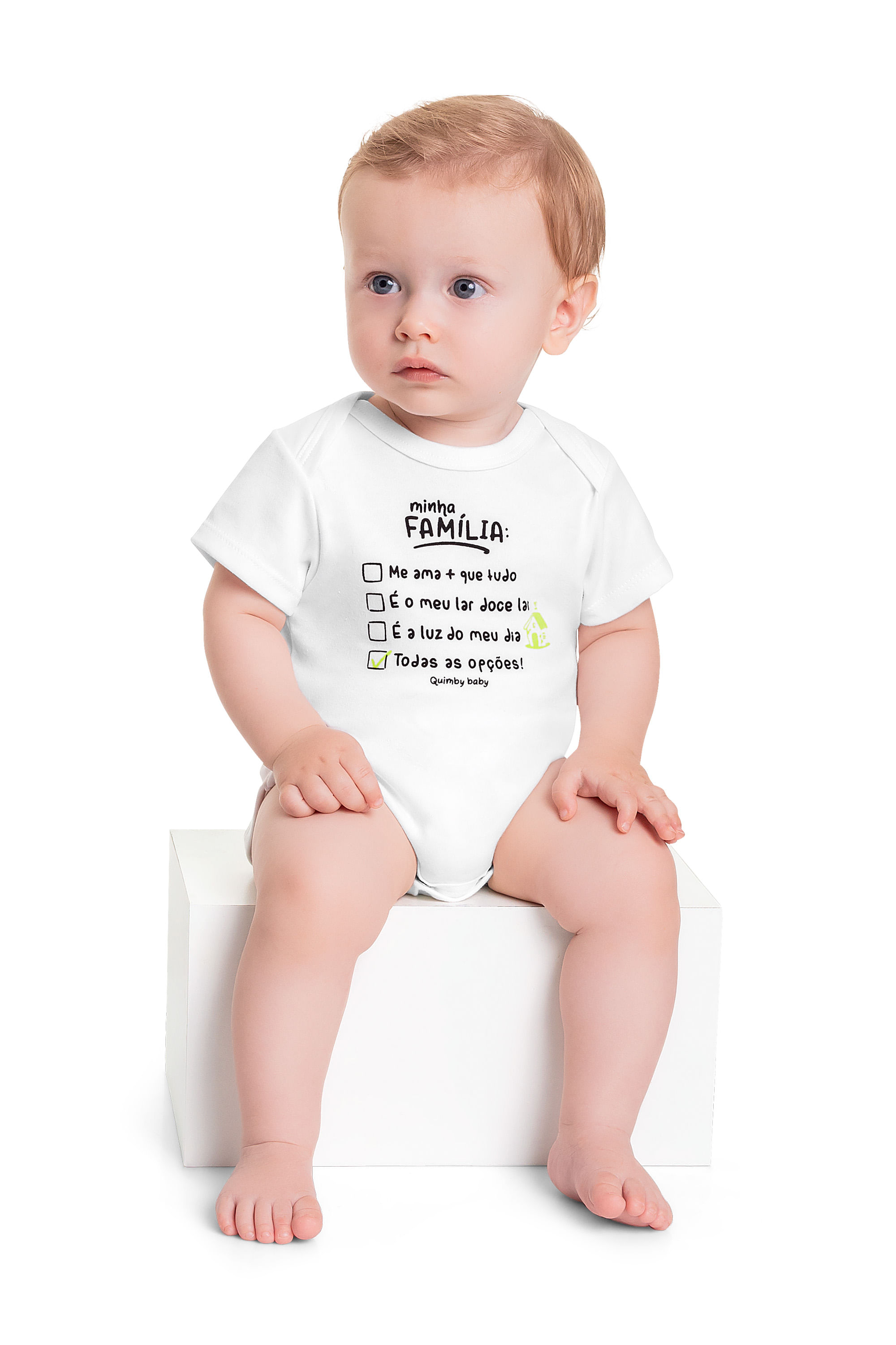 Body Unissex em Suedine para Bebê (Branco) Quimby