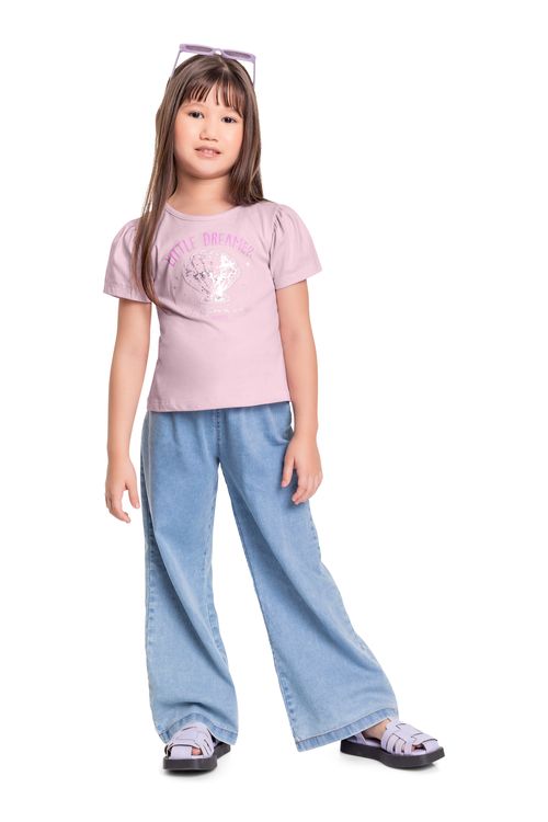 Blusa Infantil em Meia Malha para Menina (Roxo) Quimby