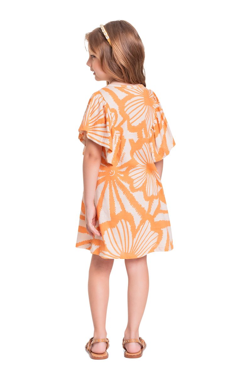 Vestido-Infantil-em-Malha-Flame-para-Menina--Laranja--Quimby