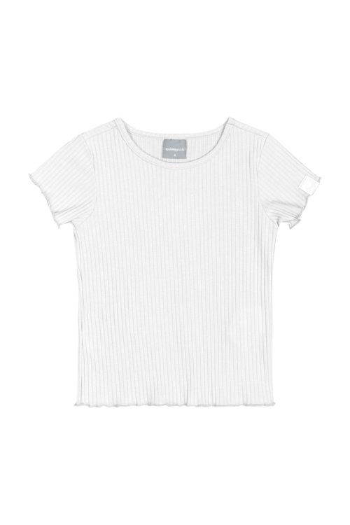 Blusa Básica Infantil em Ribana Canelada para Menina (Branco) Quimby