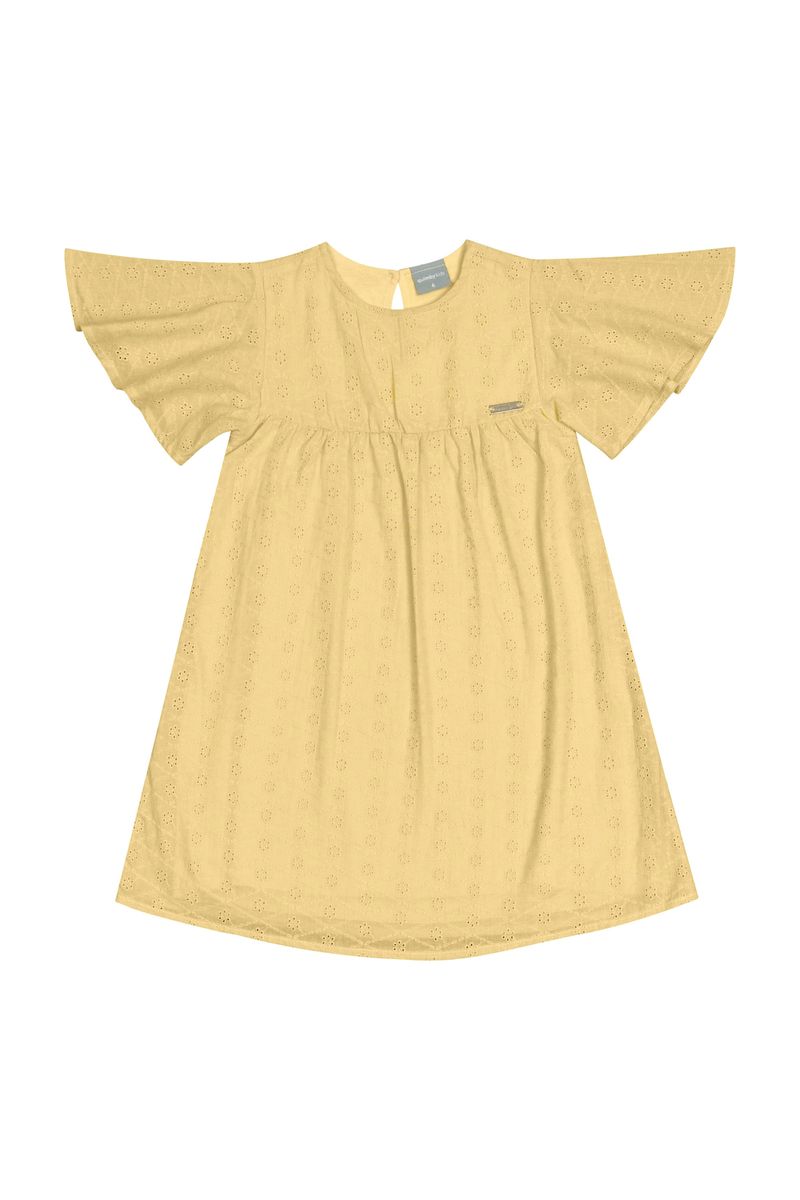 Vestido-Infantil-em-Laise-para-Menina--Amarelo--Quimby