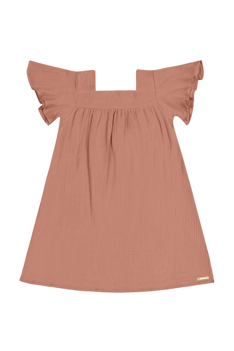 Vestido-Infantil-em-Tecido-para-Menina--Laranja--Quimby