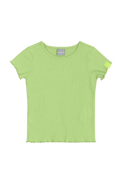 Blusa Básica Infantil em Ribana Canelada para Menina (Verde) Quimby