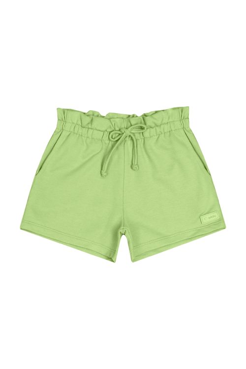 Short Básico Infantil em Moletom para Menina (Verde) Quimby