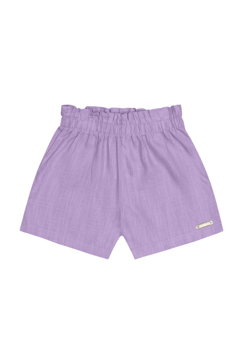 Conjunto-Infantil-com-Cropped-e-Short-em-Viscose-para-Menina--Roxo--Quimby