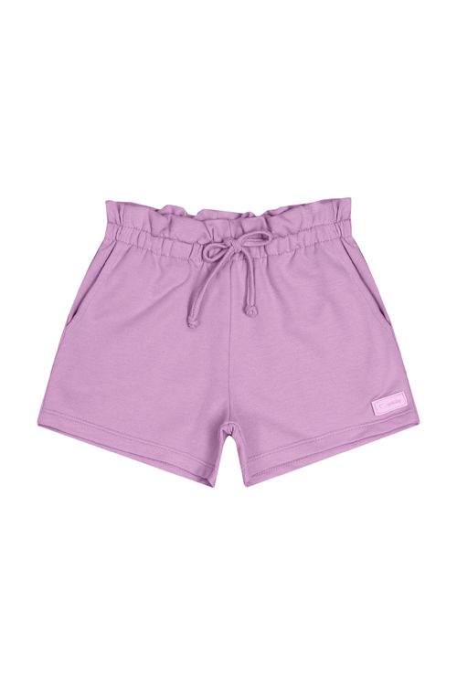 Short Básico Infantil em Moletom para Menina (Roxo) Quimby