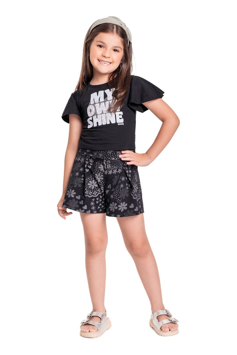 Conjunto-Infantil-com-Cropped-e-Short-para-Menina--Preto--Quimby