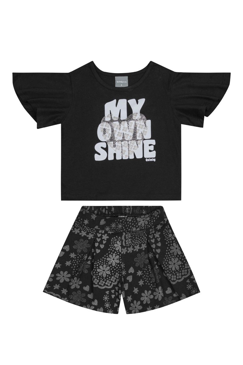 Conjunto-Infantil-com-Cropped-e-Short-para-Menina--Preto--Quimby