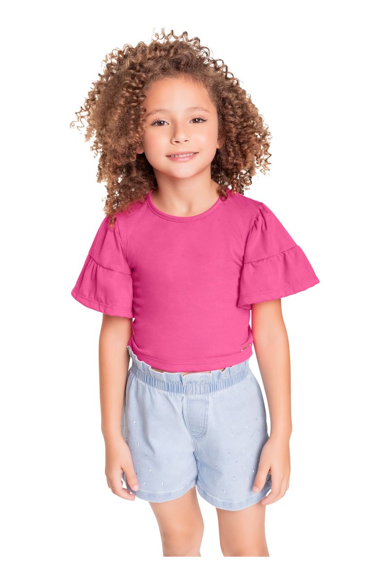 Blusa-Cropped-Infantil-em-Meia-Malha-para-Menina--Rosa--Quimby