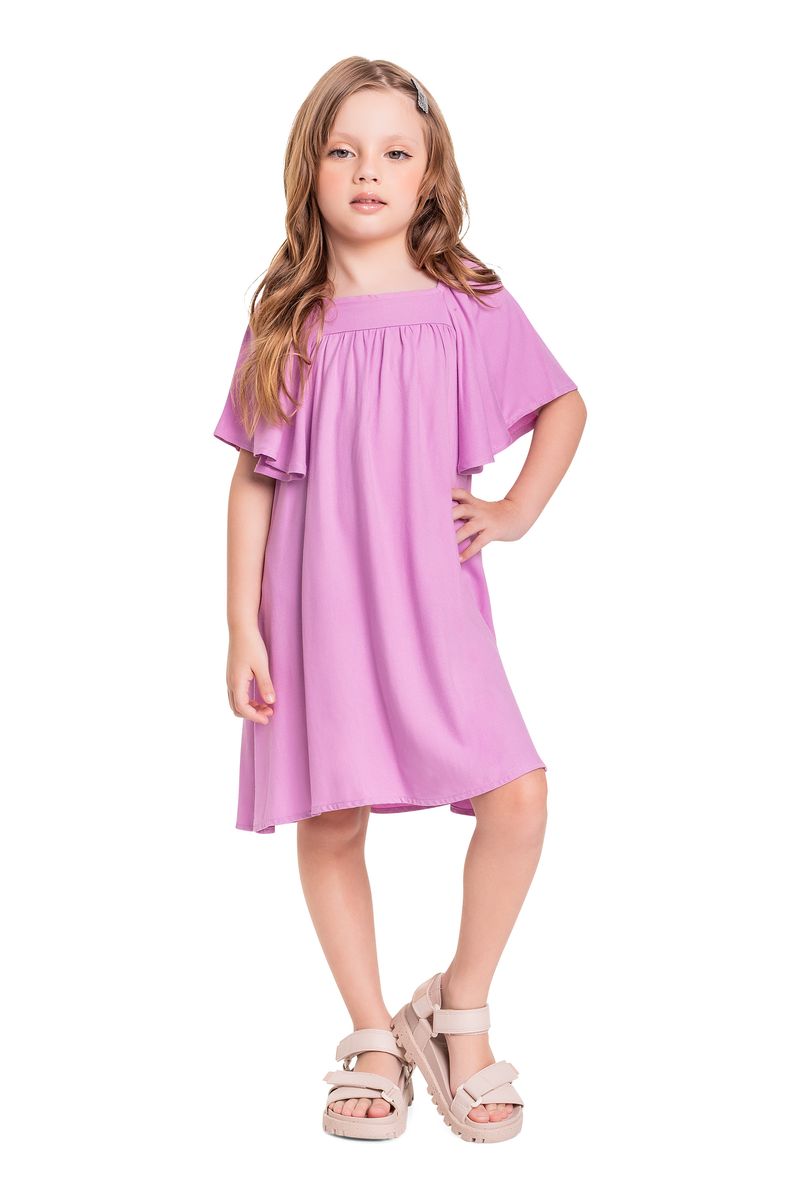 Vestido-Infantil-em-Viscose-Sarjada-para-Menina--Roxo--Quimby