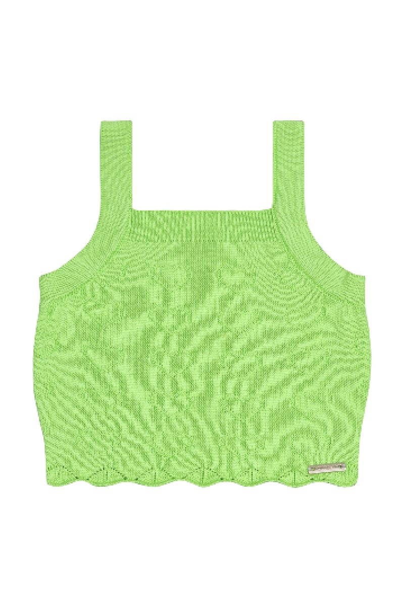 Conjunto-Infantil-com-Cropped-e-Short-em-Trico-para-Menina--Verde--Quimby