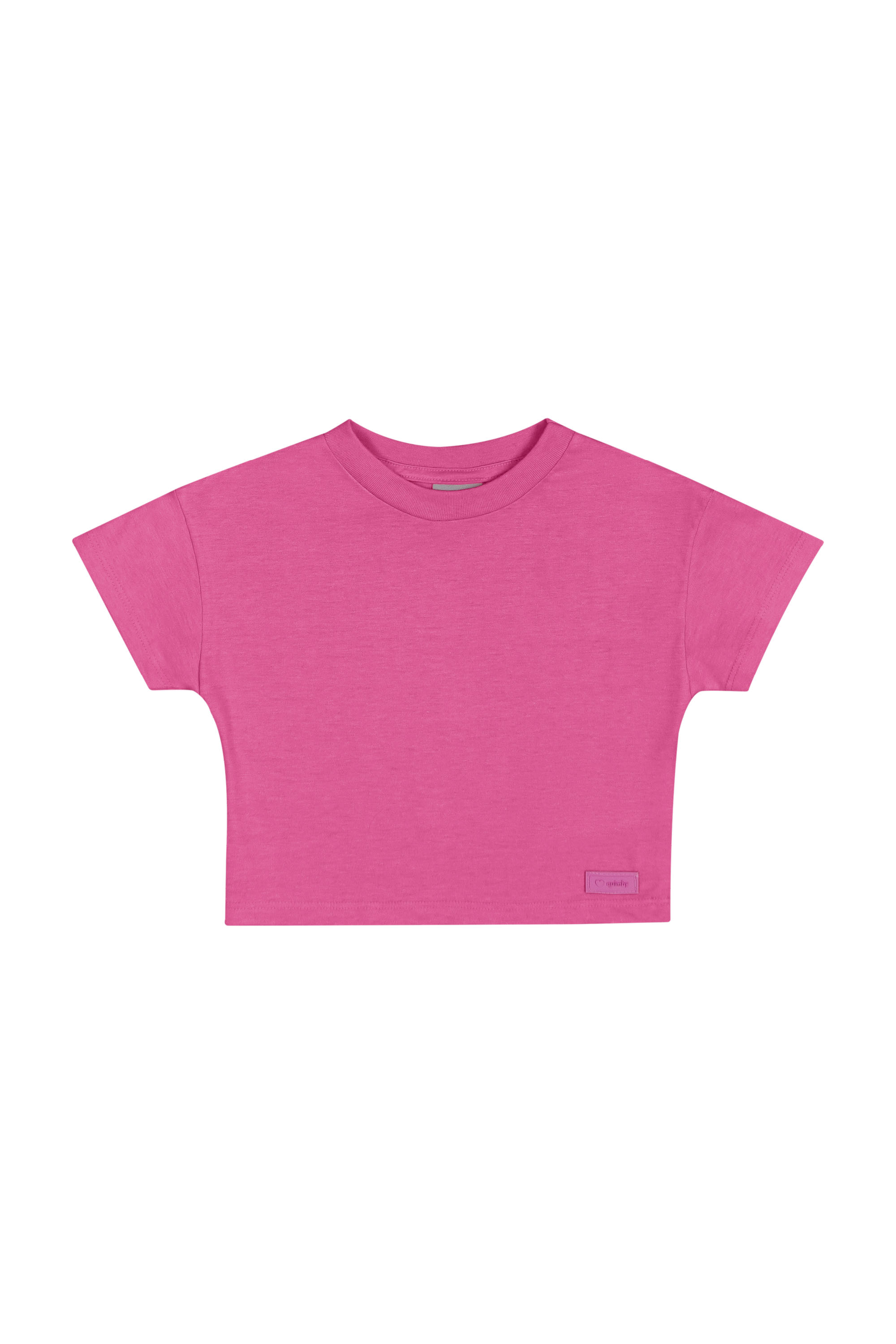 Cropped Básico Infantil em Meia Malha para Menina (Rosa) Quimby