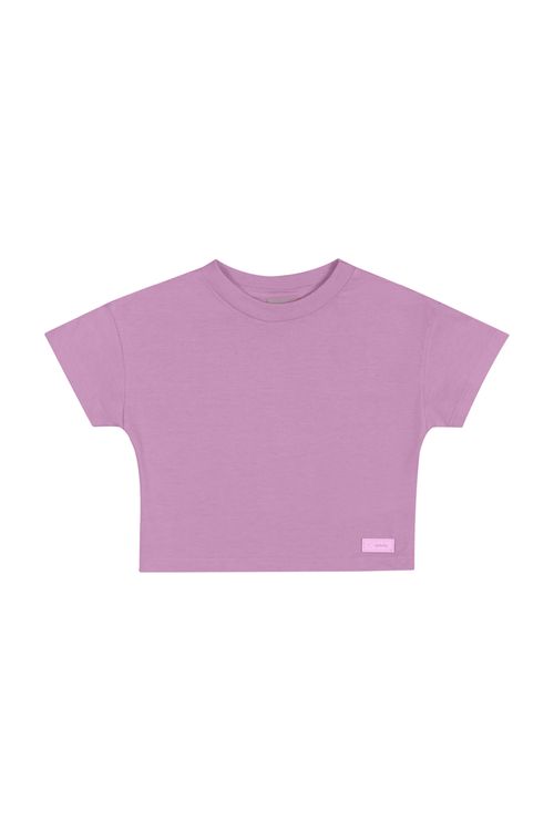 Cropped Básico Infantil em Meia Malha para Menina (Roxo) Quimby