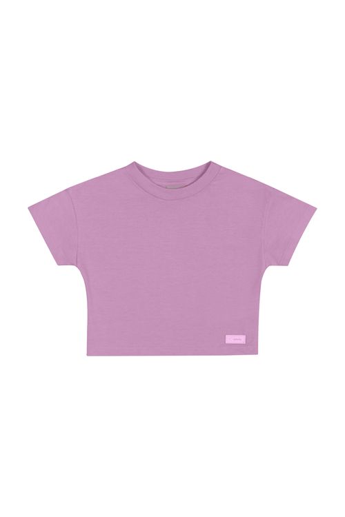 Cropped Básico Infantil em Meia Malha para Menina (Roxo) Quimby