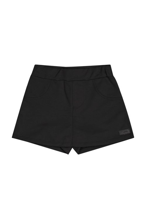 Short-Saia Infantil em Moletom para Menina (Preto) Quimby