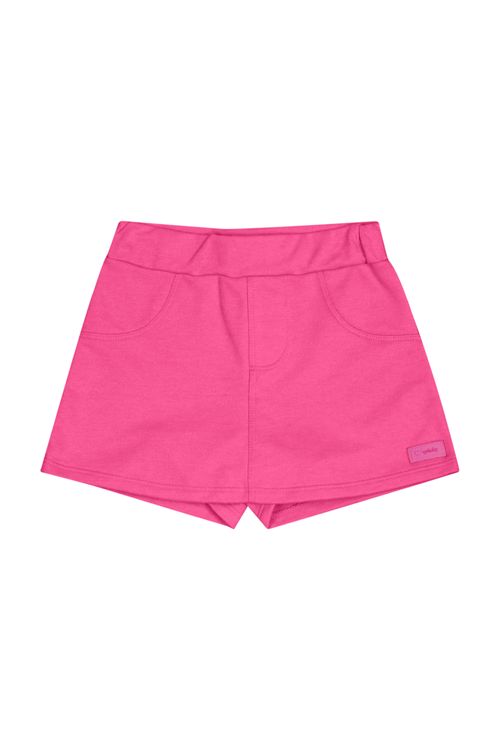 Short-Saia Infantil em Moletom para Menina (Rosa) Quimby