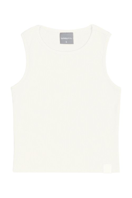 Cropped Básico Infantil em Ribana para Menina (Off White) Quimby