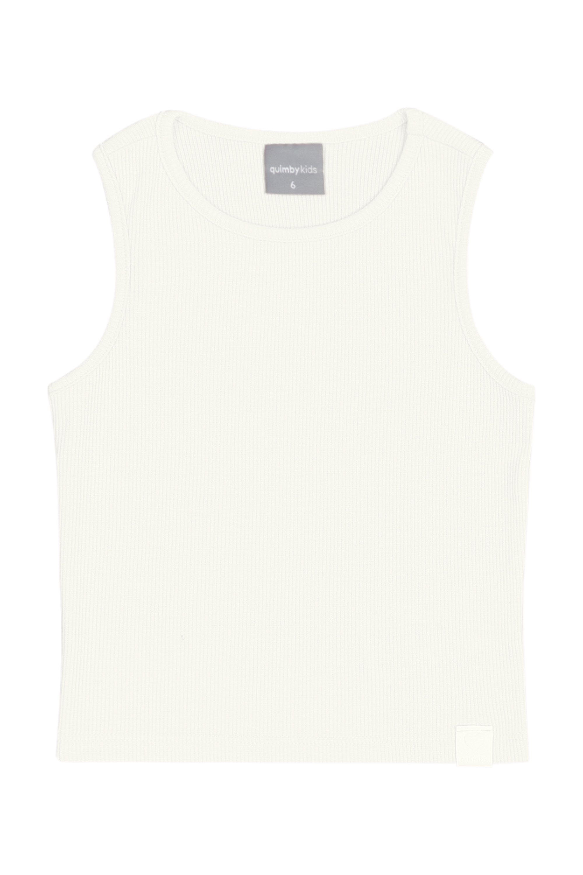 Cropped Básico Infantil em Ribana para Menina (Off White) Quimby